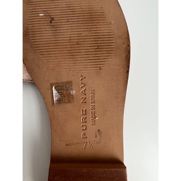 Pure Navy Rose Gold Slides - Made in Spain - Size 7.5 - Picture 6 of 6